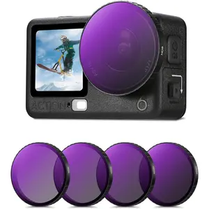 K&F CONCEPT Kit of 4 ND Filters Lace Compatible with dji Osmo Action 6, ND8 ND16 ND32 ND64, ND Filters for Action Camera Accessories |   Multilayer HD Optical Glass