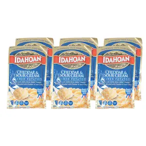 Idahoan Mashed Potatoes Cheddar & Sour Cream 4 oz – Quick & Creamy Snack