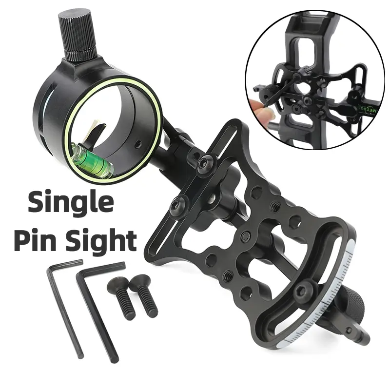 1pc Archery Lever Single Needle Sight - 16cm Sharp Aiming Scale, Fine-Tuning, Stable Locking, Versatile Adaptation, Distance Adjustment, Non-Displacement Regular Use Aid for Composite Bows