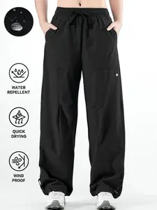 Women's Outdoor Sports Pants, Waist Drawstring Hiking Trekking Fleece Pants, Suitable for Spring Summer Outdoor Activities, Camping