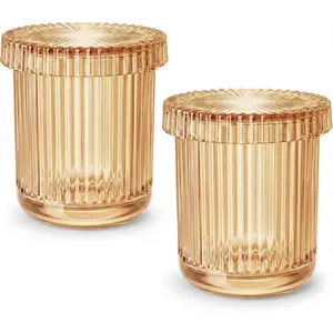 Bathroom Organizers and Storage,2 Pack Glass Qtip Holder Dispenser,Bathroom Essentials Accessories Decor, Makeup Storage Organizer for  Swabs, Balls,Pads,Floss Picks ()