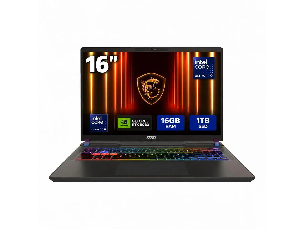 MSI Vector - LCD 16" QHD+ GeForce RTX 5080 Laptop GPU - Intel Core Ultra 9 275HX  - 16GB Memory - 1 TB SSD - Windows 11 Home - Gaming Laptop - 240 Hz (Vector 16 HX AI A2XWIG-050US )