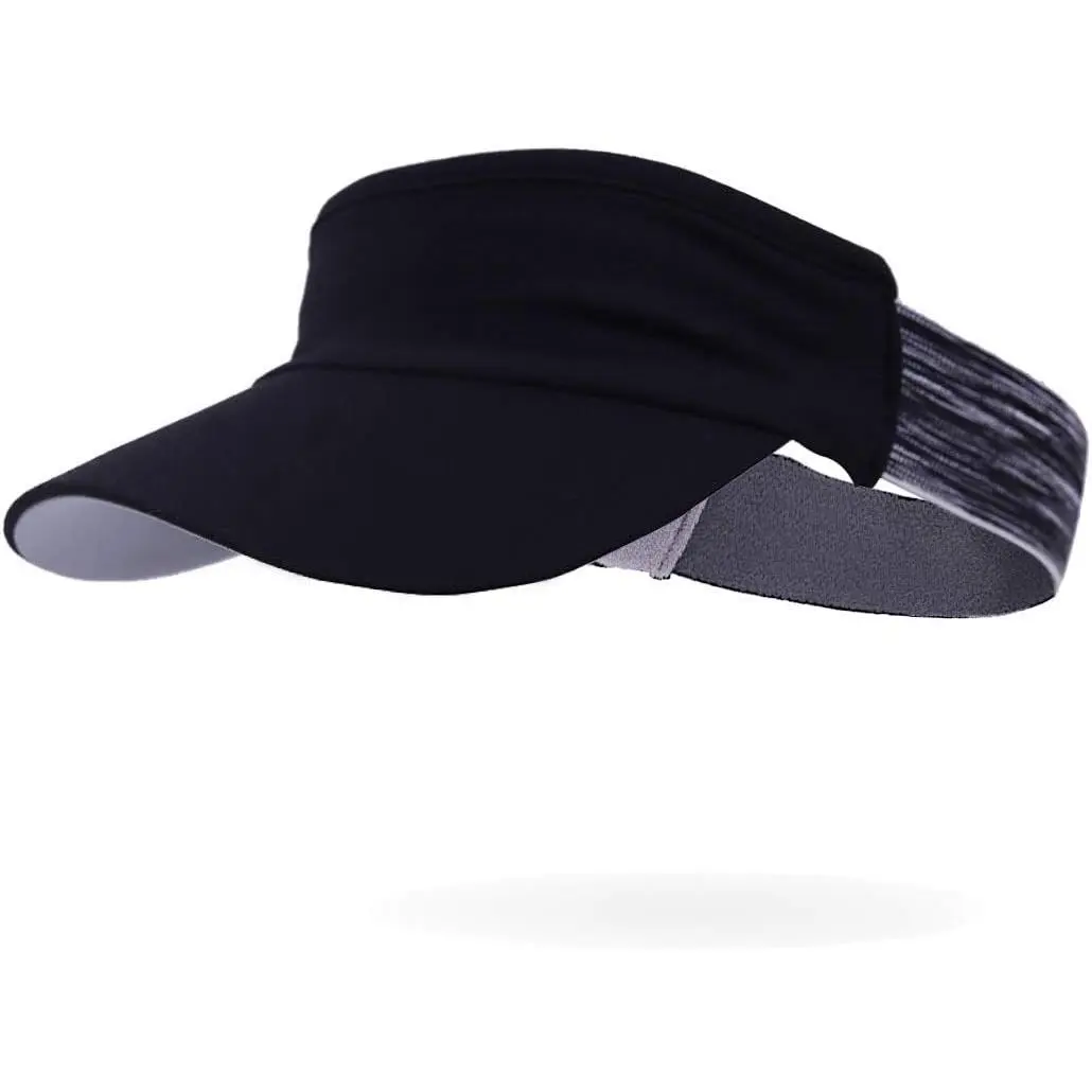 FORBUSITE Women Visor Caps for Running and Sport - Headband & Packable-black