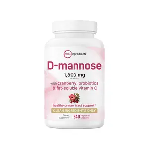 Micro Ingredients Pure D Mannose 1,300mg with Cranberry, 240 Veggie Capsules