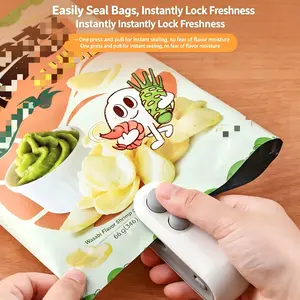 Mini Snack Bag Sealer, Dual Function Plastic Bag Sealing Tool, Portable Hand Press Food Preservation Seal, Small Home Use Sealer