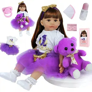 Realistic 50cm20inch Soft Silicone Newborn Baby Doll With 3D Painted Skin And Vascular Veins, Suitable For Girls As A Toy Art Gift For Young Children