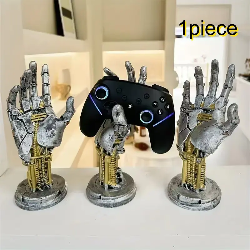 Cyberpunk Game Controller Stand, Mechanical Arm Figurine, Future Tech Hand Accessory, Office Desk Decor, Gift for Boyfriend Husband Friend, Collectible Room Decor, Home Decoration Collectible