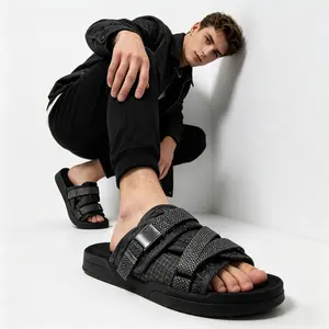 2026 Must-Buy Men’s Shoes - Draco Reflective Slides Slippers, Adjustable Mesh Summer Shoes, Comfortable Slides for Men, Non-Slip Real Shoes, Casual Flip Flops for Men, Zapatos para Hombre Casuales