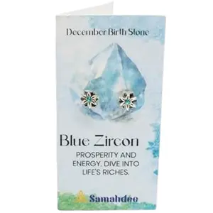 Quan Jewelry Samahdee December Birthstone Earrings: Handmade Poinsettia Flower Pendant with Blue Zircon-Colored - Gift for Mom, Daughter, BFF, Sister, Granddaughter, Niece