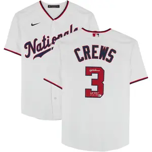 Dylan Crews Washington Nationals Autographed Nike White Replica Jersey with "MLB Debut 8/26/24" Inscription - Fanatics Authentic Certified - MLB Memorabilia