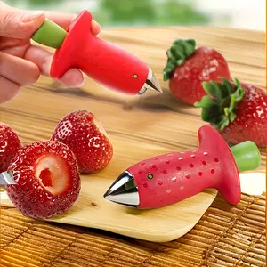 1/3pcs Strawberry Huller Tool - Multi-functional Stainless Steel Strawberry Stem Remover, Pineapple Eye Remover, Fruit and Vegetable Stem Tweezers, Essential for Christmas and Halloween, Usable for 4 Holidays