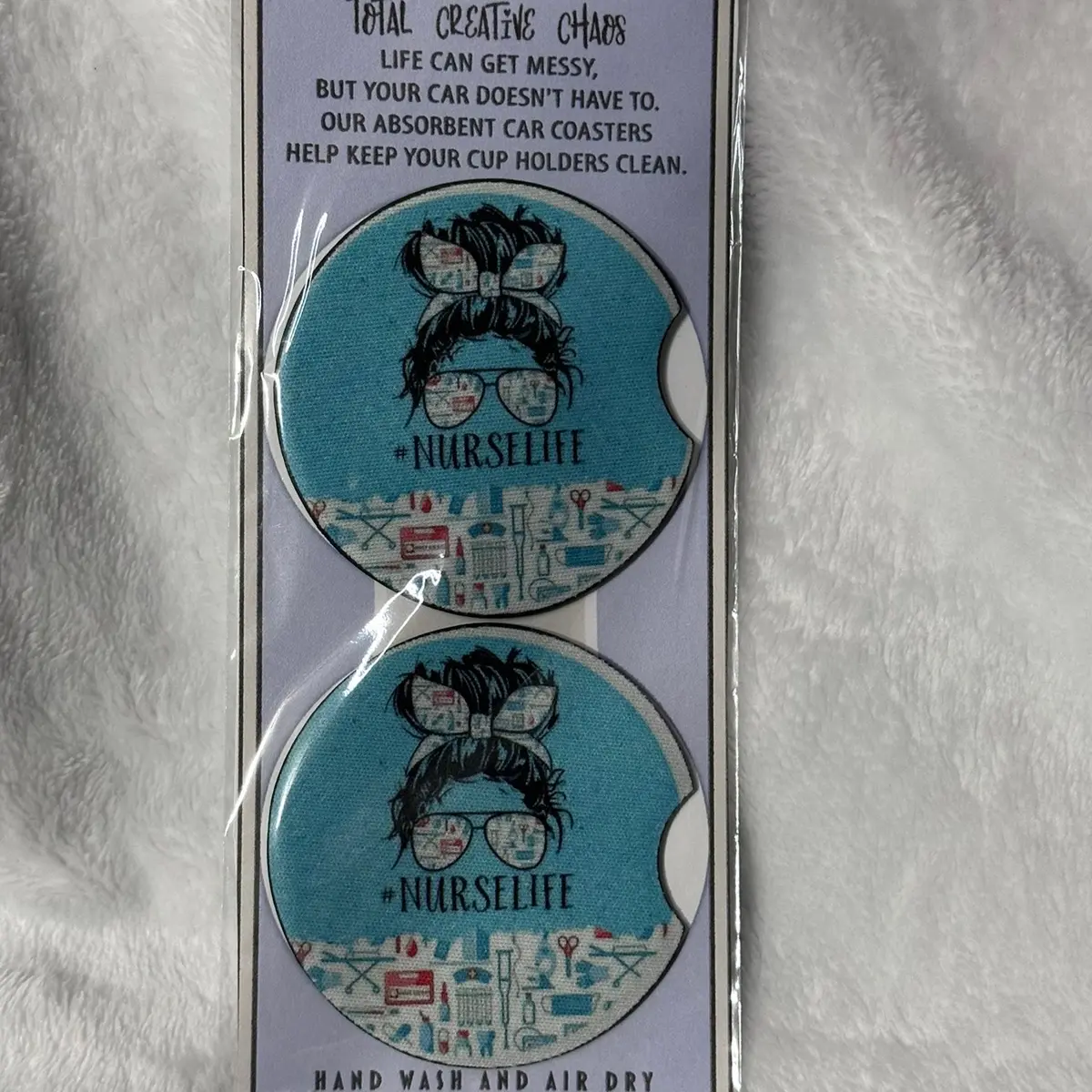 Nurse life car coaster stocking stuffer | wife gift | mom gift Tableware