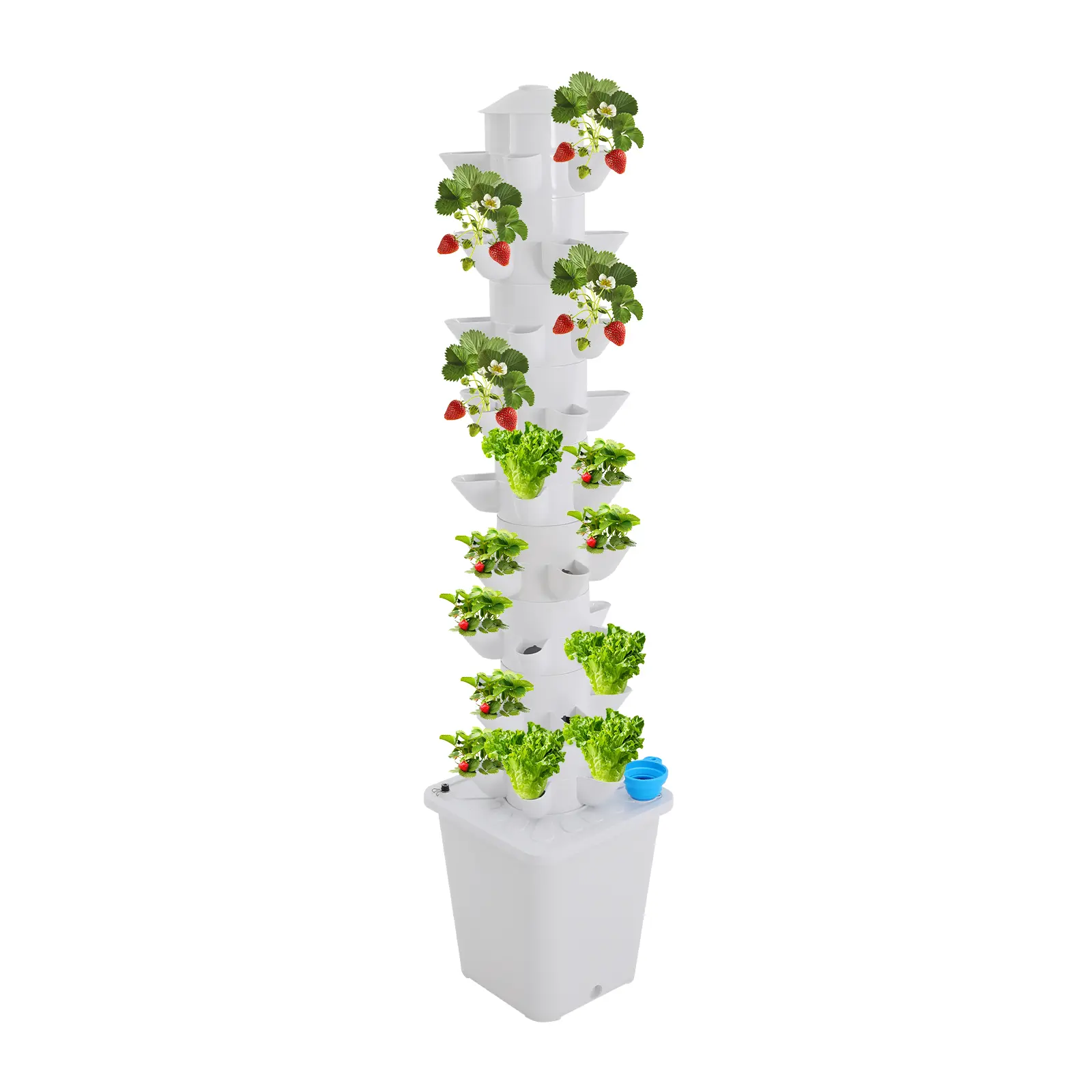 CNCEST Hydroponic Tower Growing Mechanism 45-Pod System for Efficient Plant Growth with Integrated Water Tank and Vertical Garden Design Modern PP Material Freestanding Floor Mount 9-Tier System