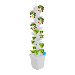 CNCEST Hydroponic Tower Growing Mechanism 45-Pod System for Efficient Plant Growth with Integrated Water Tank and Vertical Garden Design Modern PP Material Freestanding Floor Mount 9-Tier System