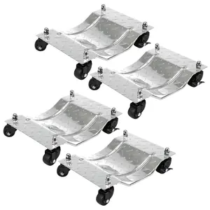 Heavy-Duty Car Wheel Dolly Set of 4, Garvee 6000 Lbs Capacity Tire Stake Cart with Anti-Skid Platform & Brakes, Rolling Garage Organizer for Car, Truck, Trailer, Motorcycle, Boat