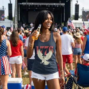 Retro 1776 Bald Eagle 250th Anniversary American 4th of July Tank Top | USA Independence Day Tank - Women's Ideal Racerback Tank