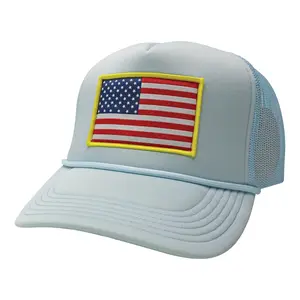 LG Patriotic Patch Foam Trucker Hat - Dove Blue