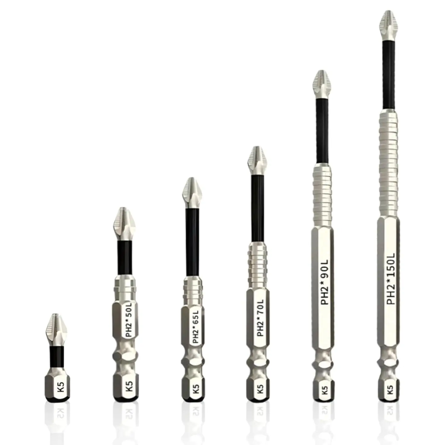 6 Pack High   Drill Bit Set, k5 Anti Slip bit, Electric Precision  Set, 25 50 65 70 90 150mm