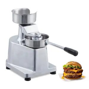 【GARVEE】Commercial Hamburger Patty Maker with Stainless Steel Press and Deep Tray, Available in 4", 5", and 6" Sizes, Includes 500 Patty Papers for Efficient Burger Preparation