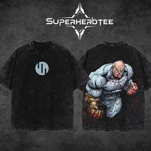 [ superhero tee ] 2000s Cosmic Villain Conquest Inspired Graphic T-Shirt – Invincible Viltrumite Empire Comic Tee, Vintage Washed Black Cotton Shirt, Unisex Streetwear Front & Back Print, Gift for Fan, Gift for Him