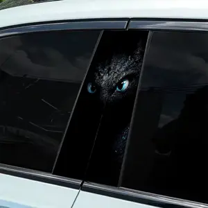 2 Piece Fierce Eyes Creative Pattern Vinyl Decal - Durable PVC Self Adhesive Waterproof Universal Car Sticker for Cars, Walls, Laptops, Trucks, Motorcycles, Vehicle Scratch Covers - Perfect for Birthday Party Gifts