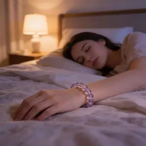 RayRayKey Dream Weaver Amethyst Bracelet |for Sleep Aid Anxiety Relief Safe for Sensitive Skin Handcrafted Daily Healing