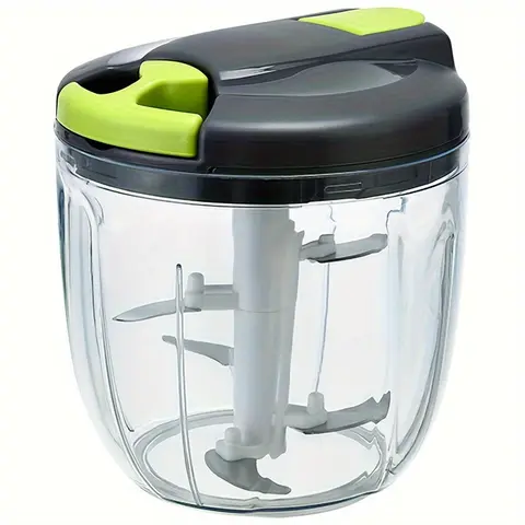 900ML Multifunctional Kitchen Gadget Set - Mincer, Garlic Press, Meat Chopper, Vegetable Dicer, Slicer, Blade-Equipped, Steady Nonslip Base, Suitable for All Ages, Ideal for Vegetables, Spices