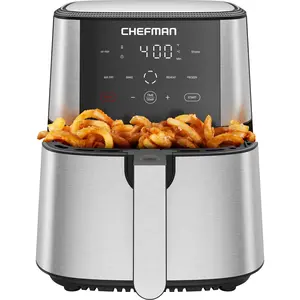 Chefman 6 Qt. Air Fryer 4 Functions w/ Touch Controls, HI-FRY Button, Stainless Steel