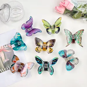 Butterfly Claw Clip for Women, Y2K Aesthetic Non-Slip Hair Clip, Premium Elegant Shark Clip for Thick Hair, Cute Daily Hair Accessories for Party, Office, Makeup & Casual Wear