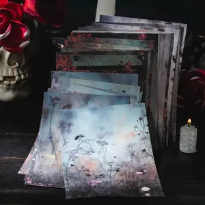 Random Color Vintage Flower Pattern Material Paper (30pcs), Decorative Background Paper, Gift Wrapping Paper for Birthday Wedding Festival Party, Scrapbook Materials