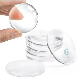 6 PCS Door Knob Stopper for Wall - Clear Strong Self-Adhesive Door Knob Bumpers - Reusable Shock Absorbent Rubber for Home,Office,Kitchen,Furniture