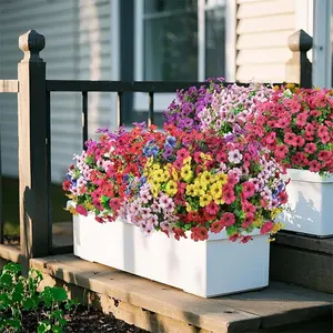 20 Pack Artificial Flowers Without Pot Mixed Color UV Resistant Fake Floral Decor for Home Garden Yard Eco Friendly PE Plastic Silk Cloth No Fade Waterproof Flexible Realistic Petal Foliage Textures