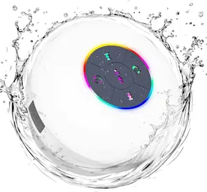 Waterproof IPX4 Shower Bluetooth Speaker with Suction Cup & Hook Clip Crystal Sound Rich Bass Up to 2H Playtime Portable Wireless Loud Clear Sound Ideal Gifts Compact Smart Audio