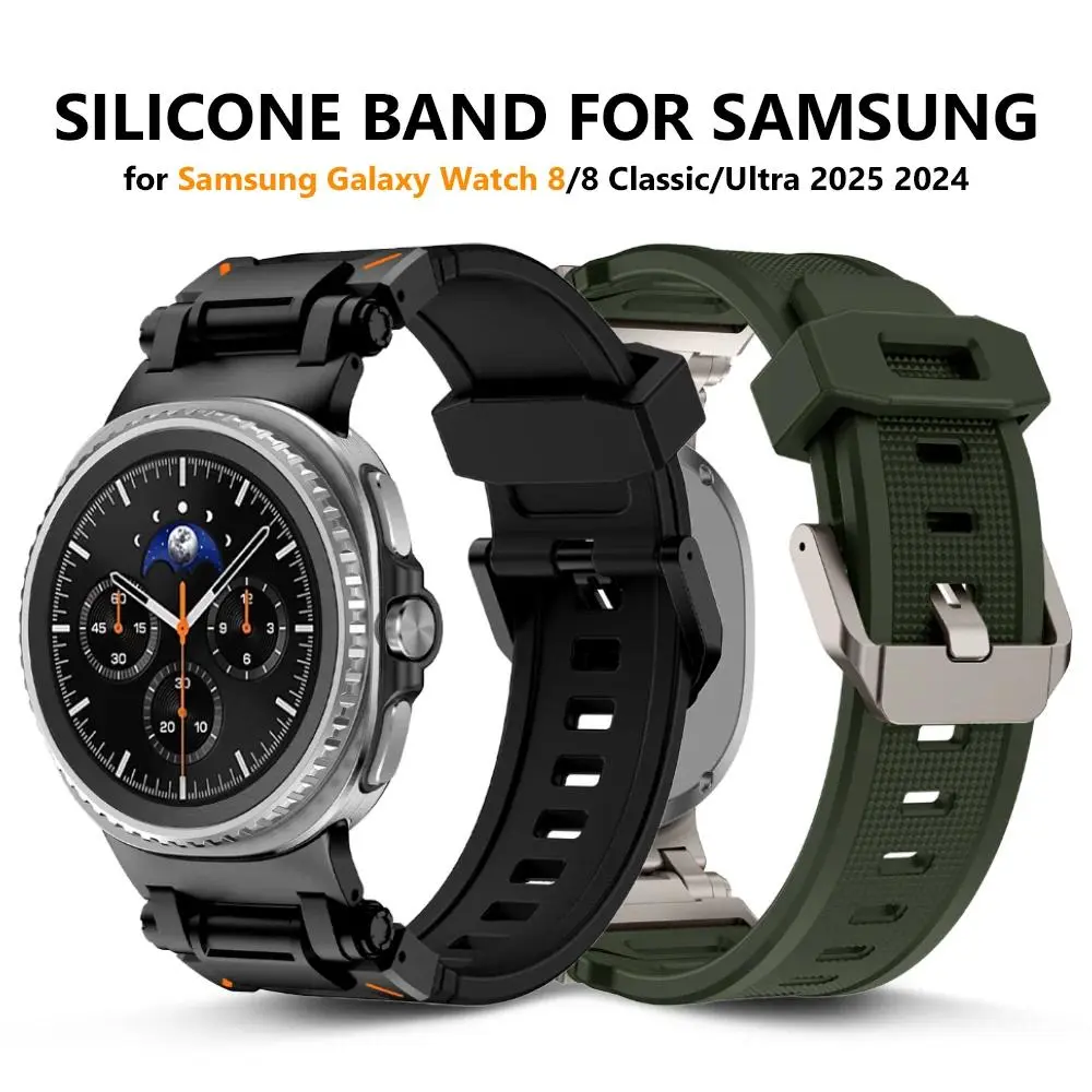 Silicone Strap for Samsung Galaxy Watch 8 Classic Band 46mm Sport Bracelet for Samsung Galaxy Watch 8 40 44mm Smartwatch Strap Smartwatch Accessories