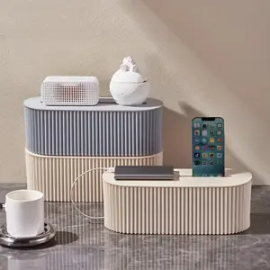 Power Line Cable Organizer Box, Desktop Cord Management Solution, Data Line Holder & Socket Wire Organizer, Essential Office Accessory