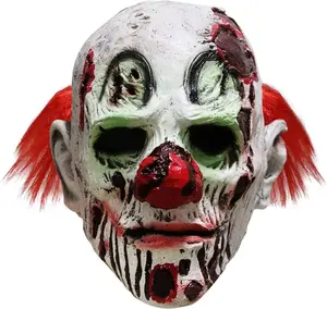 longpo Halloween Scary Evil Clown Mask Horror Face Zombie Costume