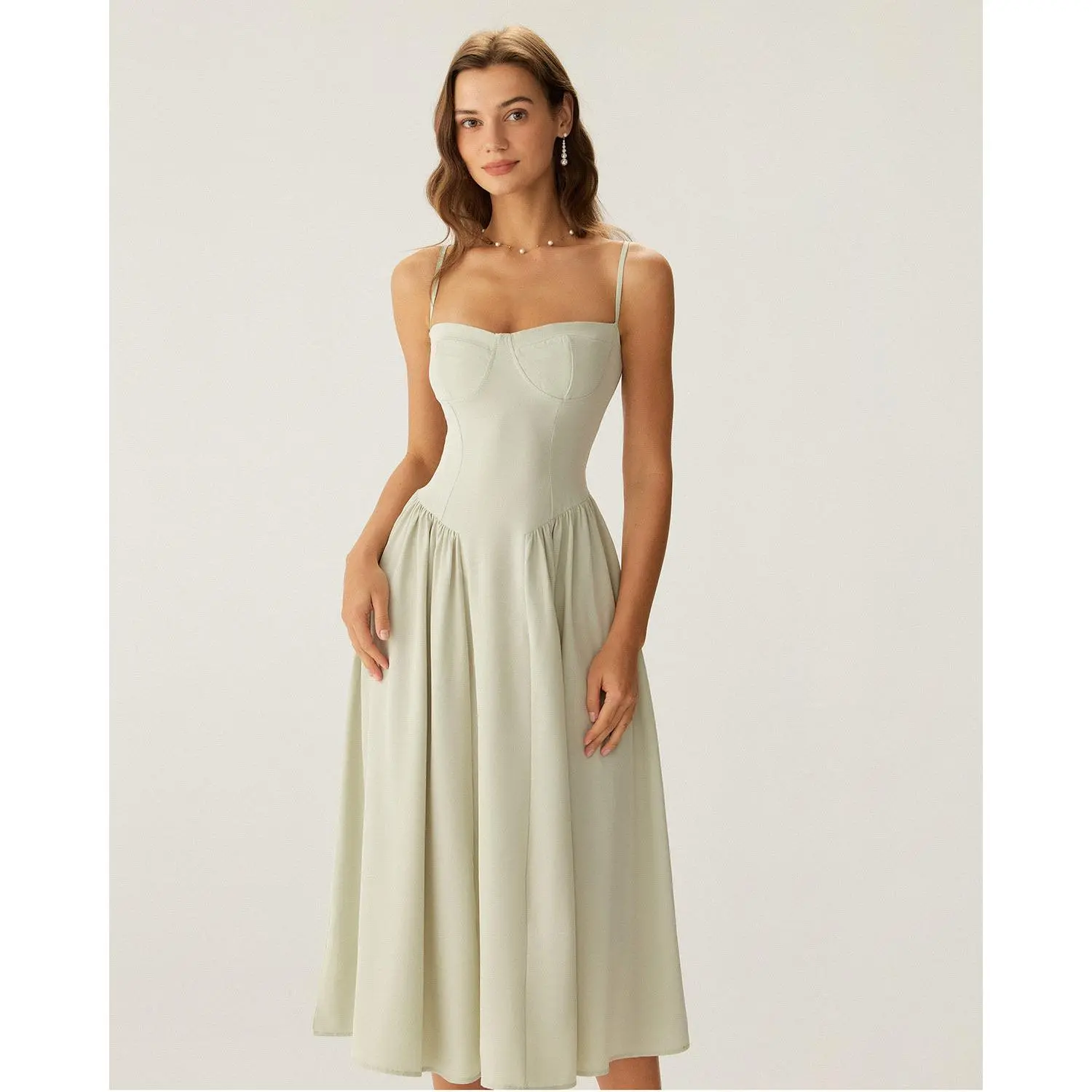 RIHOAS Women's Minimalist Basic Sleeveless Square-Neck Waisted Polyester Midi Dress for Ladies, with Pocket and Zipper,summervibes - TikTok Shop RIHOAS Women's Minimalist Basic Sleeveless Square-Neck Waisted Polyester Midi Dress for Ladies, with Pocket and Zipper,summervibes - TikTok Shop