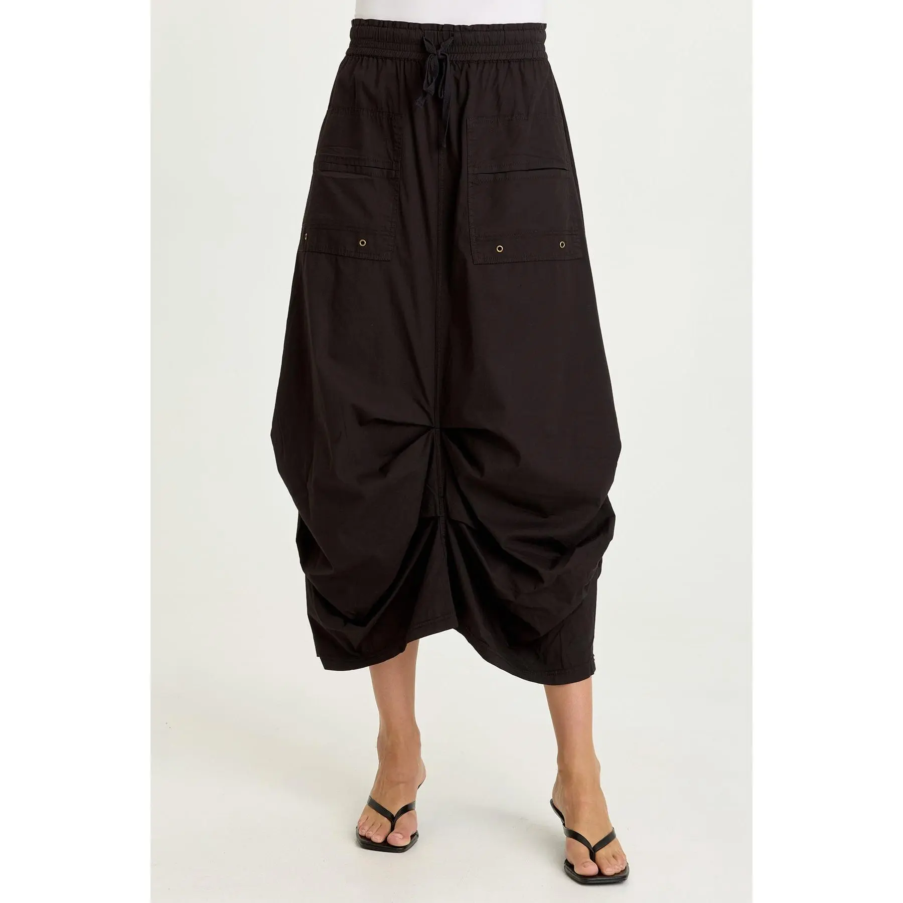 Hedvig Poplin Pleated Hem Skirt