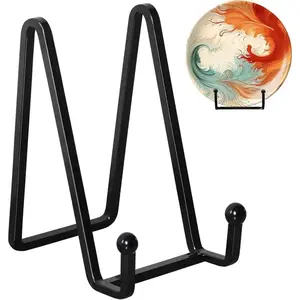 Elegant Metal Board Stands Set of 4, Ideal for Books Photos Art Display, Desktop Decorative Plaque Holder, Enhance Your Home Office Aesthetics
