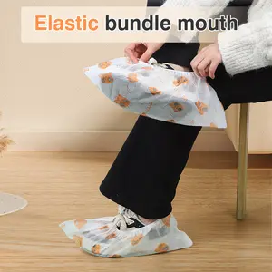 50 Counts Shoe Covers Disposable, Small Cute Durable Non Slip Boot Covers, Bowling Shoe Covers for Kid Child, Elastic Cuffs for a Secure Fit