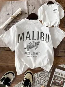 Women's Turtle Print Round Neck Tee, Vintage Trendy Casual Short Sleeve T-shirt for Daily Wear, Ladies Summer, Top, Womenswear