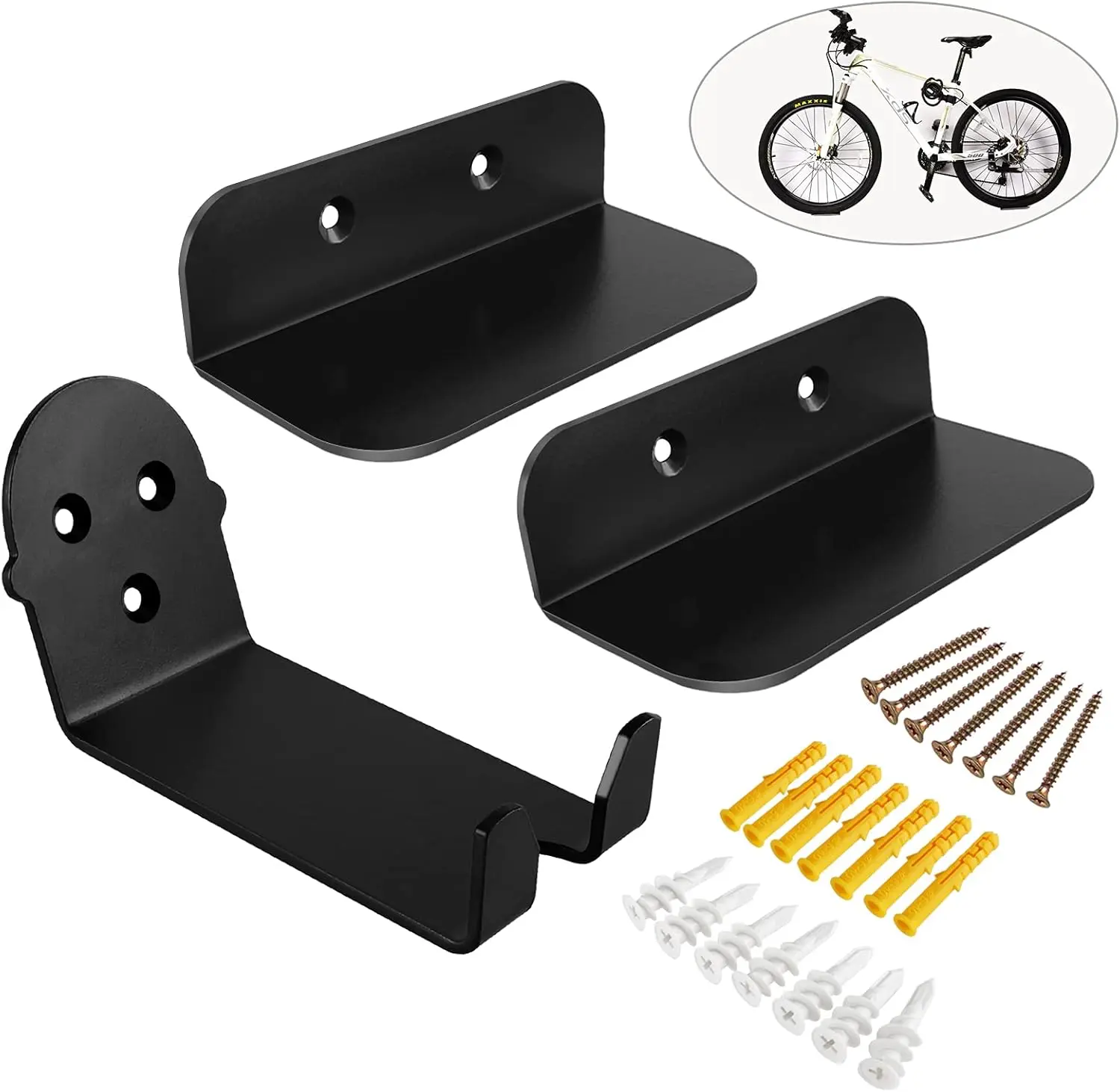 Bike Wall Mount, Decorative Stainless Steel Pedal Hanger with Cartoon Design for Horizontal Storage, Heavy-Duty Rack Holds up to 150lb, Space, Decoration, Quality, Installation, Durable, Convenience, Anchors, Home Decoration, Cycling, Wall-Mounted, Extra,