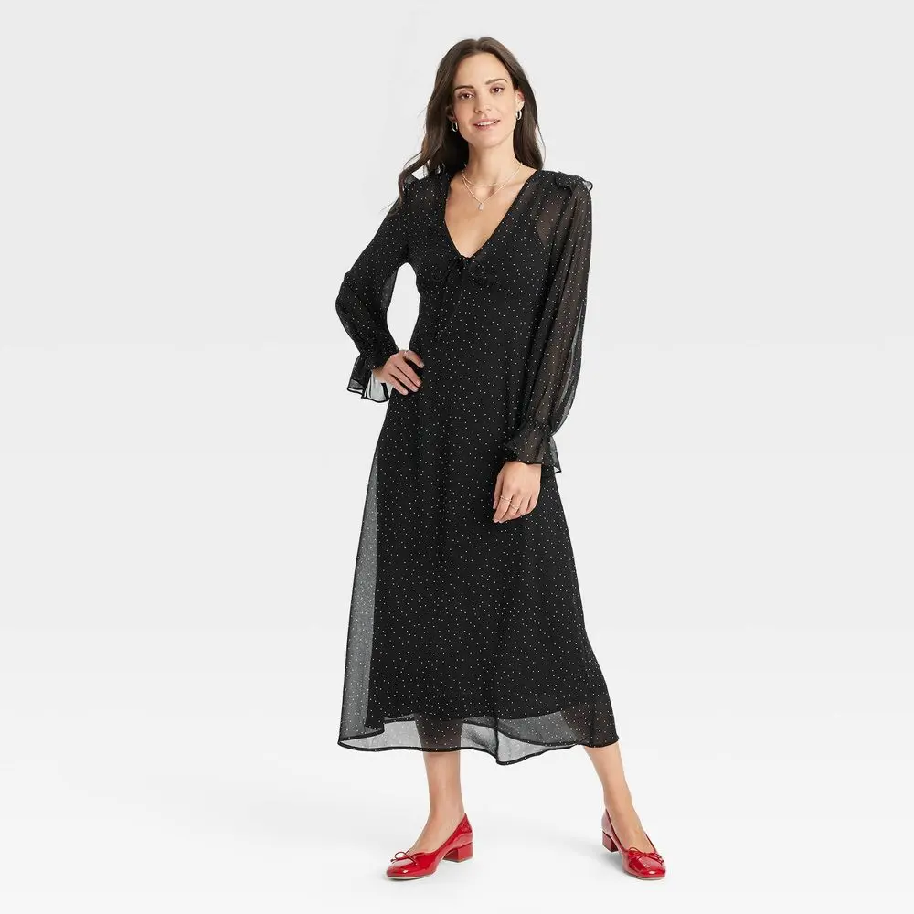 Women's Long Sleeve Sheer Maxi Dress - A New Day - TikTok Shop Women's Long Sleeve Sheer Maxi Dress - A New Day - TikTok Shop