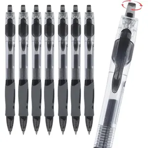 Retractable Gel Ink Pen, 0.5mm  Tip, Black Ink, Quick Dry Smooth Writing Pens with Comfortortable Grip, Ideal for Writing, Journaling & Sketching - Pack of 8