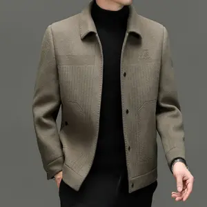 High-Grade Wool Jacket Men's Detachable down Feather Liner Woolen Coat Short Lapels Top White Duck down Coat Spring and Autumn Clothing Men's Winter Clothing