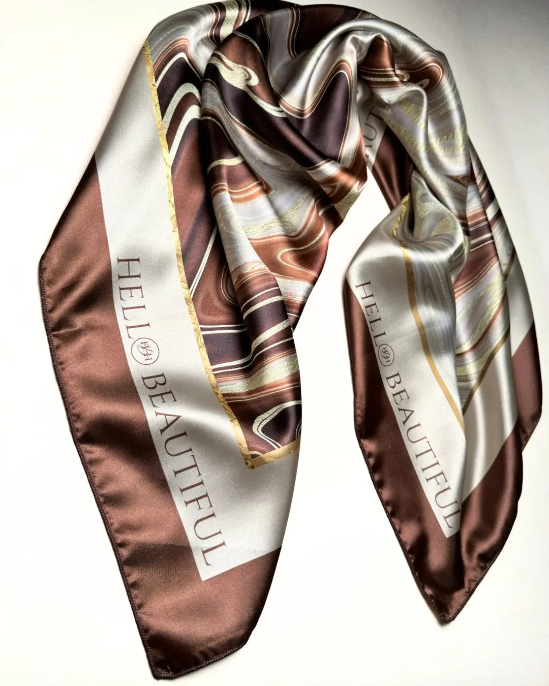 HBH Hello Beautiful Head Scarf - Satin-Like Fabric for Hair Protection and Moisture Lock - Versatile for Curls and Protective Styles