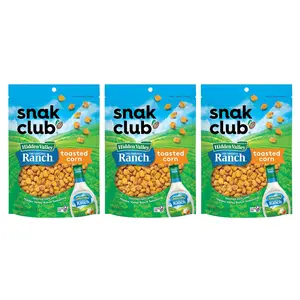 Snak Club Family Size Hidden Valley Ranch Toasted Corn E-Comm 8.5 Ounce, 3 Pack Bundle