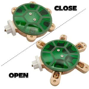 Turtle Foraging Toy - 5-Drawer Wooden Puzzle Feeder with Acrylic Cover for Parrots/Small Pets, Pull-Out Food Chambers & Non-Slip Perch (4”x6”)