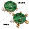 Turtle Foraging Toy - 5-Drawer Wooden Puzzle Feeder with Acrylic Cover for Parrots/Small Pets, Pull-Out Food Chambers & Non-Slip Perch (4”x6”)
