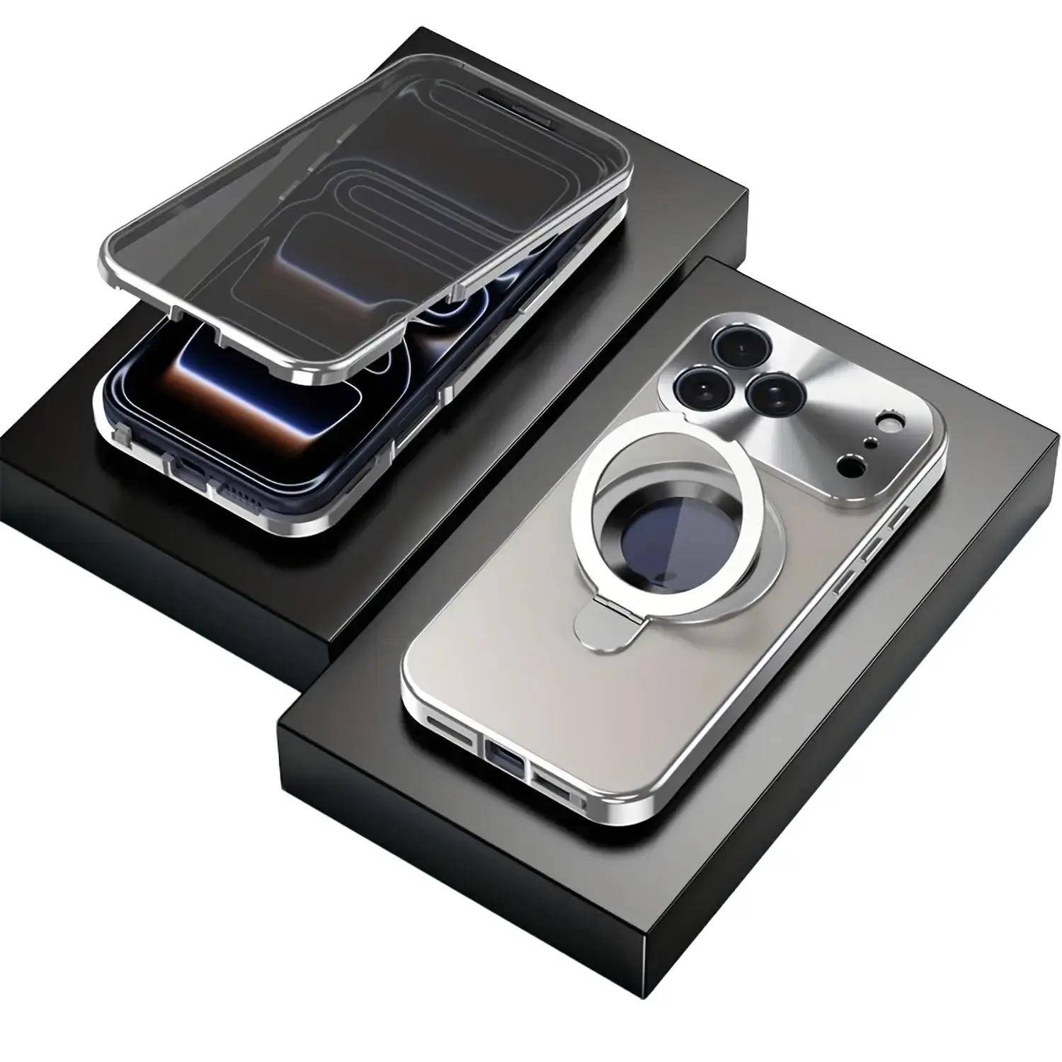 BUILT-IN METAL STAND! Magnetic Privacy Case for iPhone 17 16 15 14 13 12 Pro Max | Full Lens Protection Shockproof Cover compatible with MagSafe phone cases 17 pro max iphone 16 pro max cases phone case iphone 16 iphone 17 pro case iphone 16 case